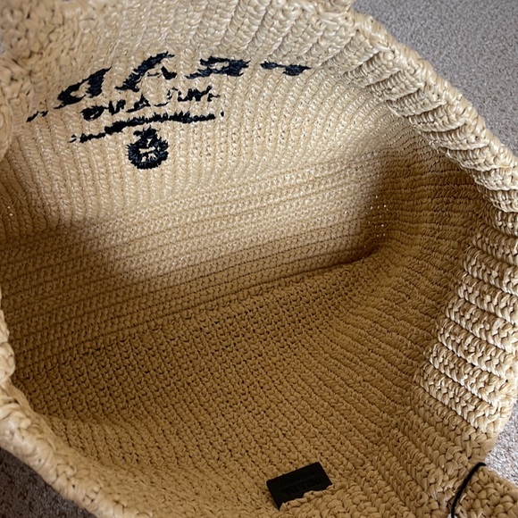 Prada large raffia crochet tote bag, natural - Picture 5 of 11